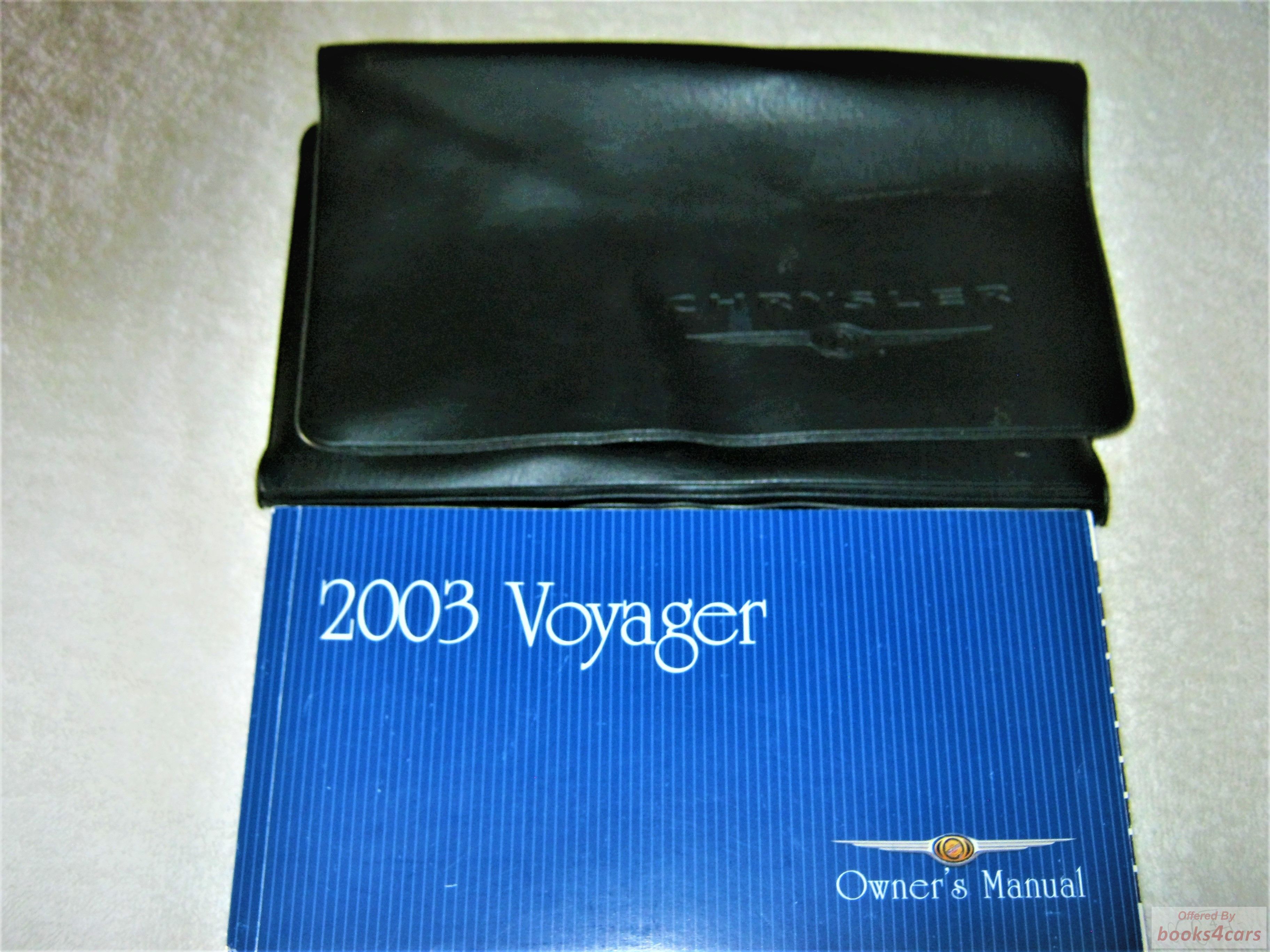 view cover of 2003 Voyager Owners Manual by Chrysler