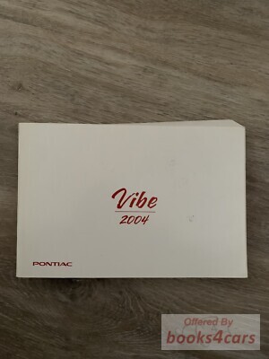 view cover of 2004 Vibe Owners Manual by Pontiac