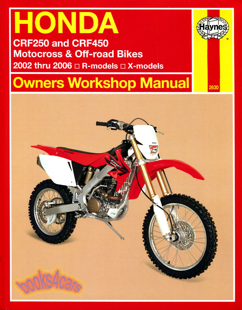 view cover of 2002-2006 Honda CRF250 CRF450 Shop Service Repair Manual 240 pages by Haynes for CRF 250 & 450 incl R & X models