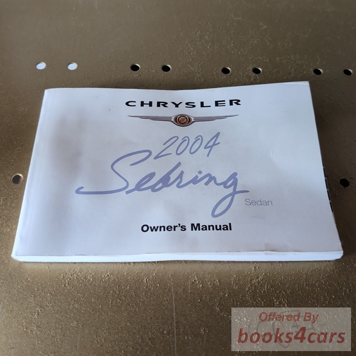 view cover of 2004 Chrysler Sebring Sedan Owners Manual by Chrysler