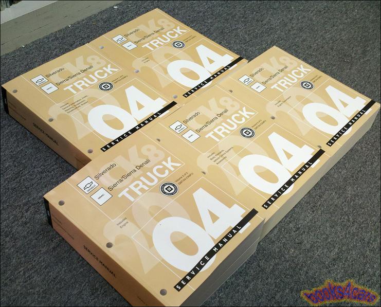 view cover of 2004 Sierra Denali & Silverado C/K truck shop service repair manual by Chevrolet & GMC Truck covering all CK pickup including all gas & diesel Includes Duramax Diesel 5 volumes