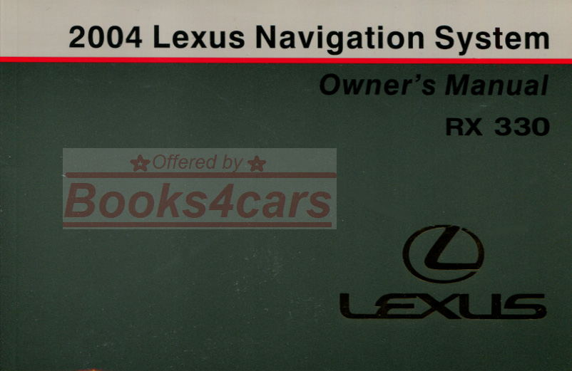 view cover of 2004 RX330 Navigation Owners Manual by Lexus