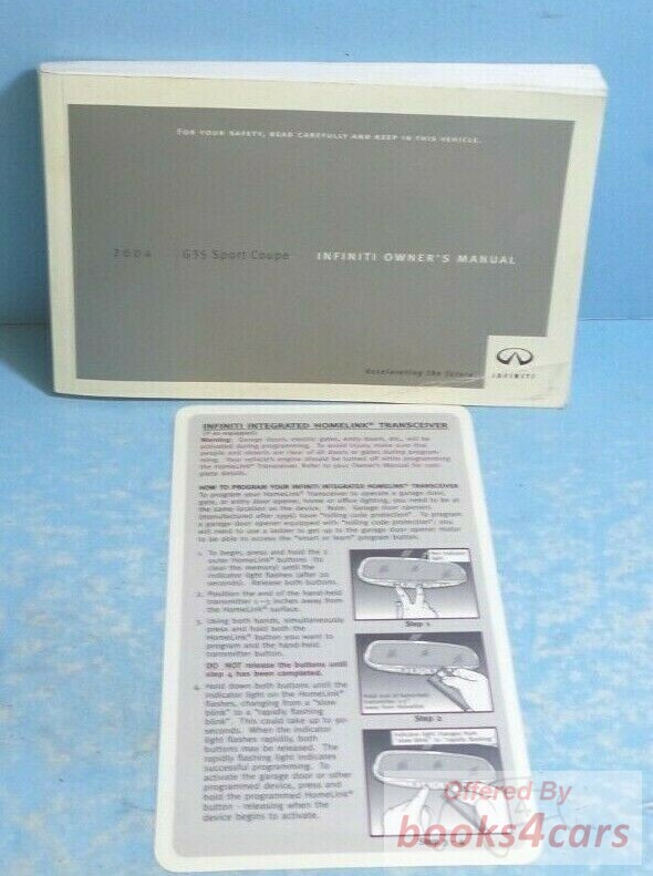 view cover of 2004 G35 SPORT COUPE Owners Manual by Infiniti