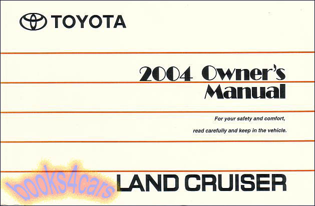 view cover of 2004 Land Cruiser Owners Manual by Toyota 330 pages