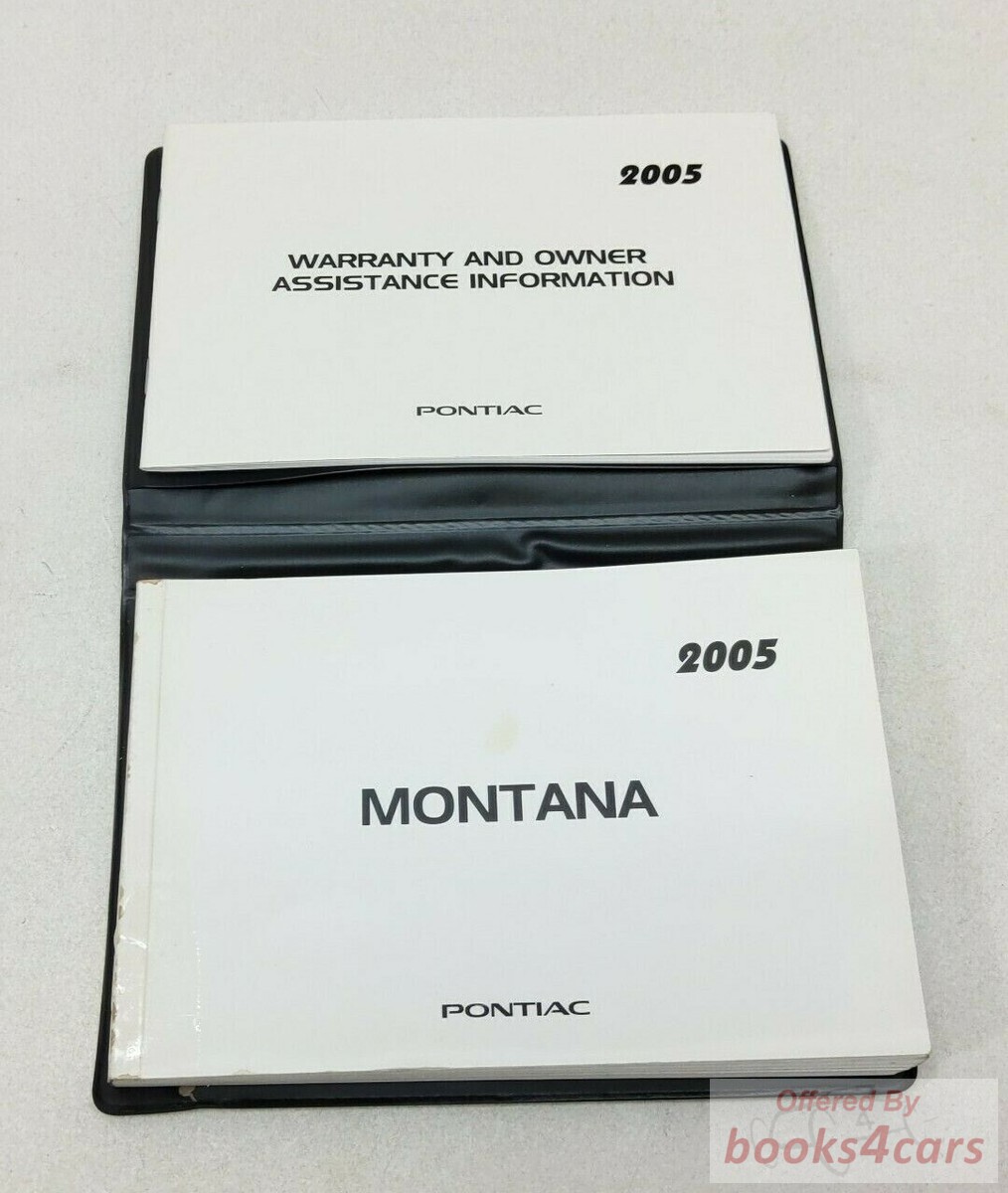 view cover of 2005 Montana Owners Manual by Pontiac
