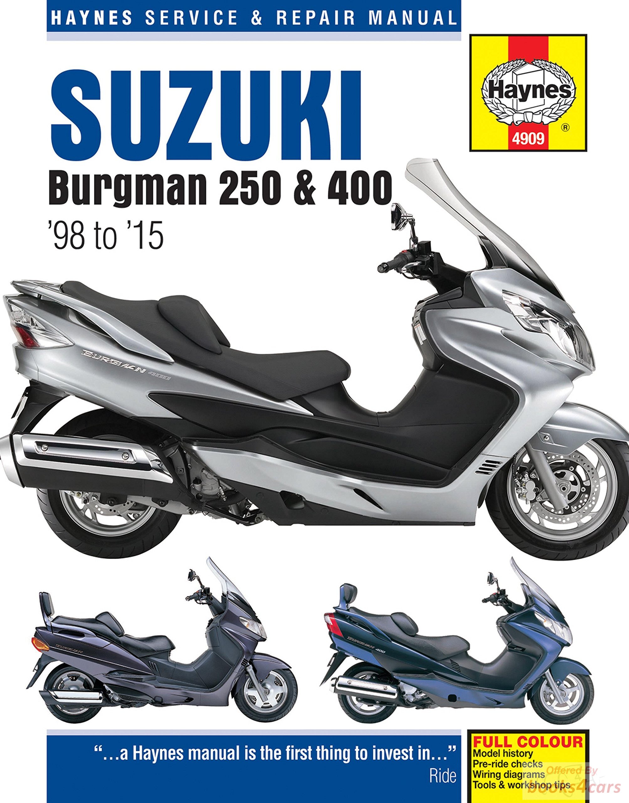 view cover of 1998-2011 Suzuki Burgman Scooter Shop Service Repair Manual by Haynes