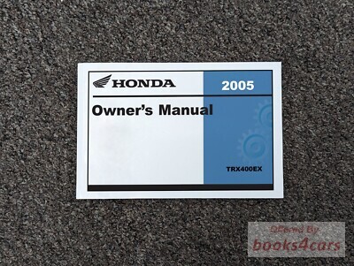 view cover of 2005 TRX400EX Sportrax 400EX owners manual by Honda