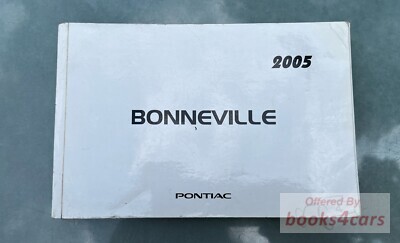 view cover of 2005 Bonneville Owners Manual by Pontiac