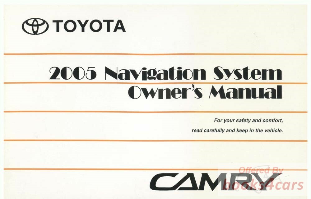 view cover of 2005 Camry Navigation System Owners Manual by Toyota