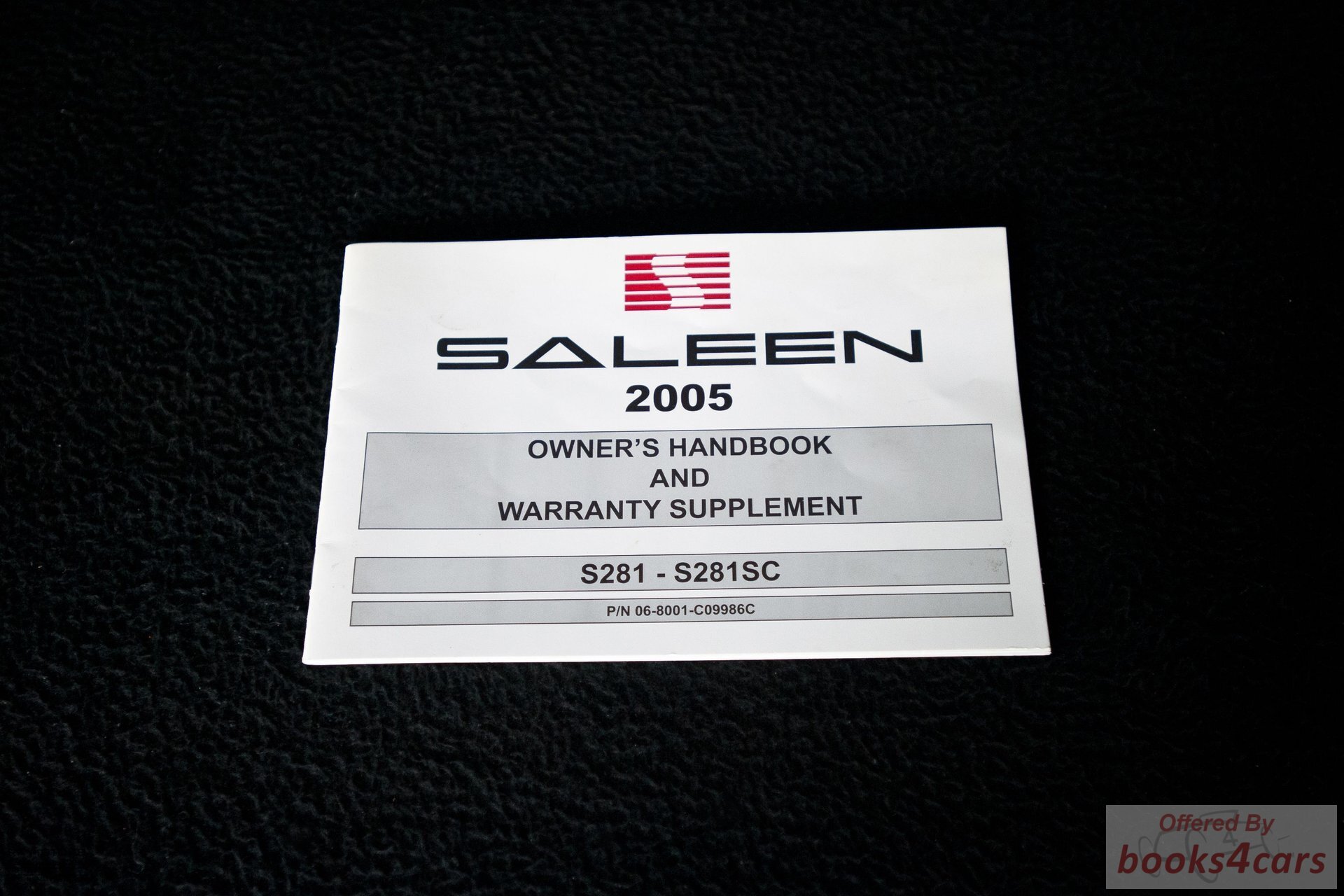 view cover of 2005 Ford Saleen Mustang Owners Manual supplement for S281 & S281SC