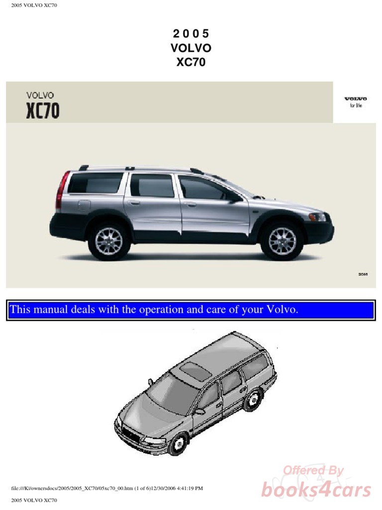 view cover of 2005 Volvo XC70 Owners Manual