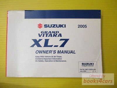 view cover of 2005 Grand Vitara XL7 Owner's Manual by Suzuki for XL-7