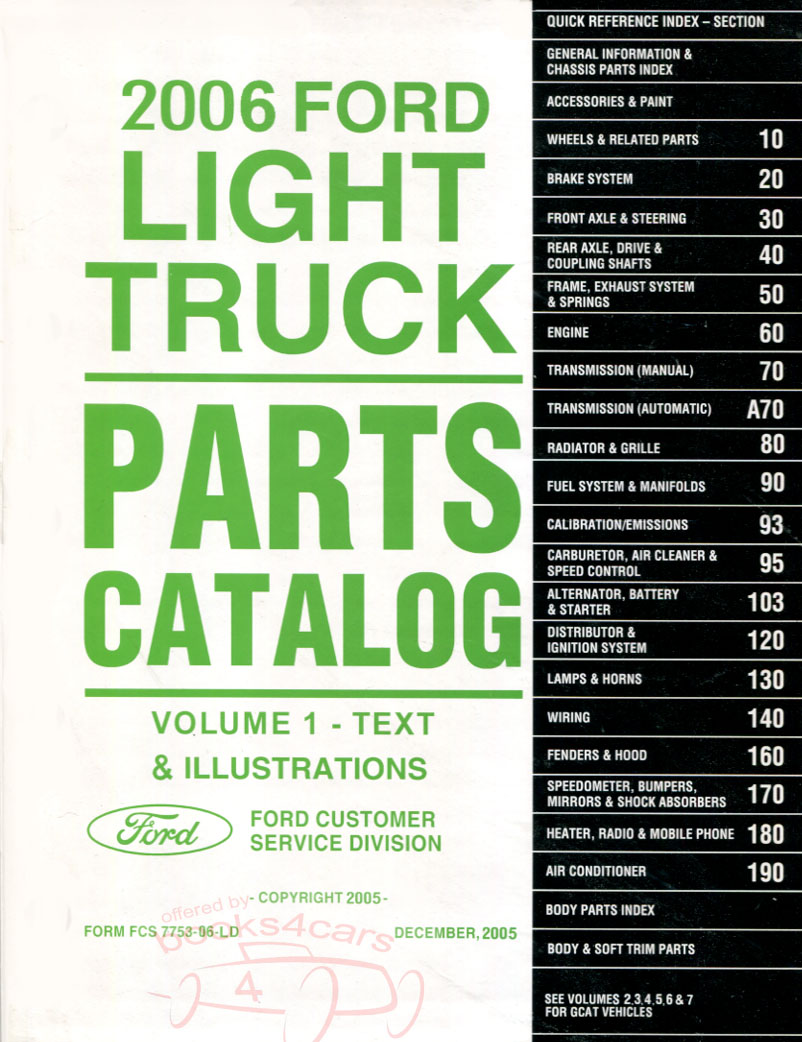 view cover of 2006 Econoline Van E150 E250 E350 & E450 Super Duty Parts Manual by Ford Truck