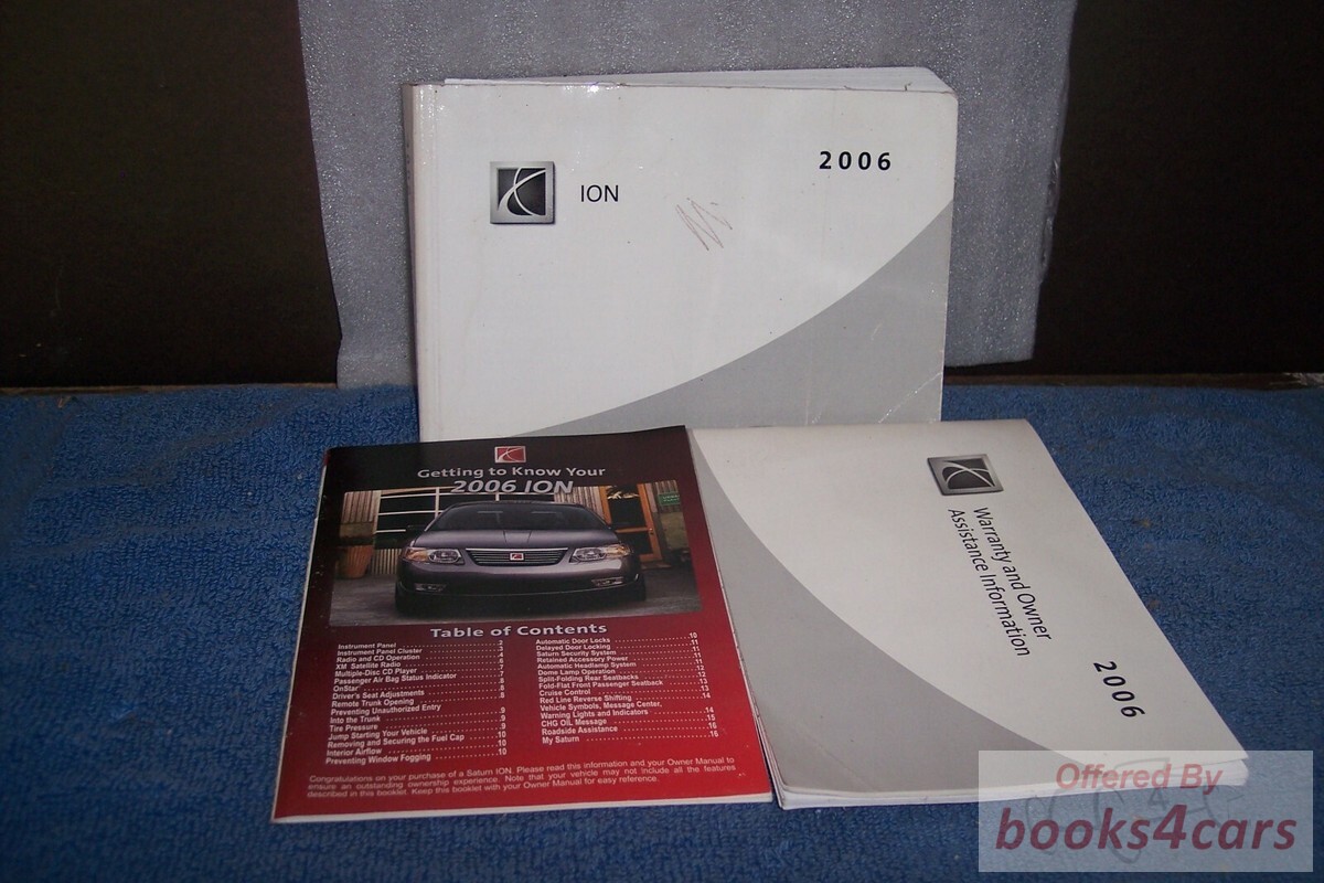 view cover of 2006 Ion owners manual by Saturn