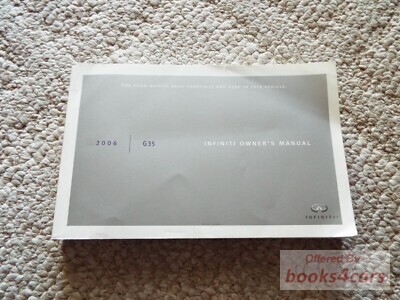view cover of 2006 G35 owners manual by Infiniti for G-35