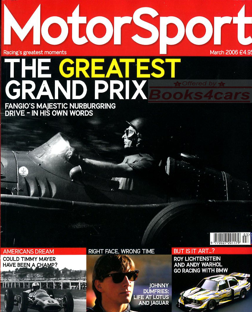 view cover of 2006 Motor Sport Magazine Volume 82 No 3 March 2006 edition of MotorSport Magazine