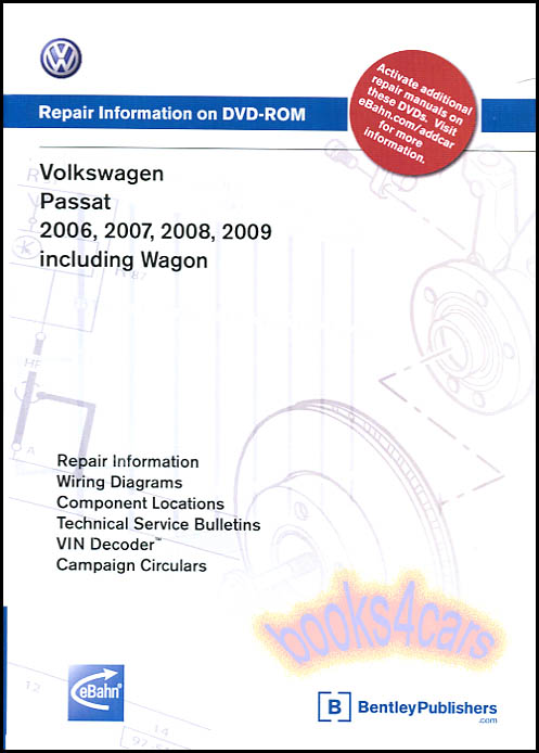view cover of 2006-2009 VW Passat Shop Service Repair Manual on DVD-Rom by Volkswagen includes wagon System Windows 2000 or XP