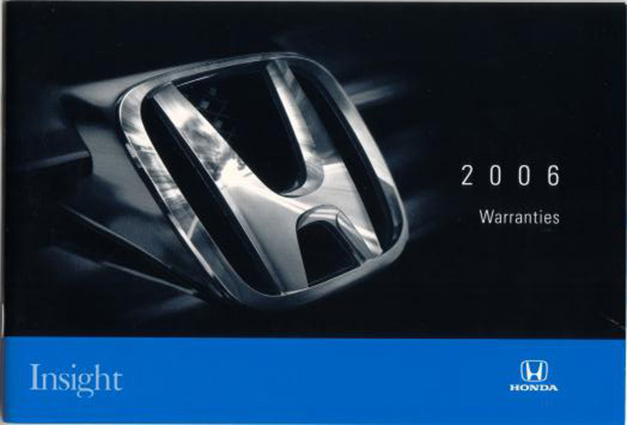 view cover of 2006 Honda Insight Warranty Manual