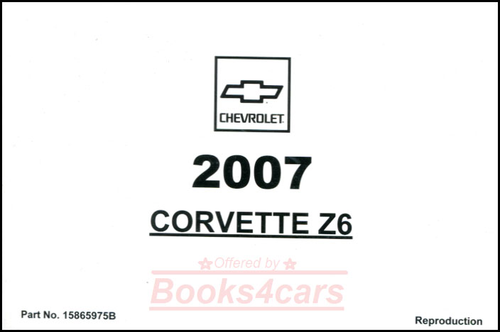 view cover of 2007 Corvette Owners Manual by Chevrolet