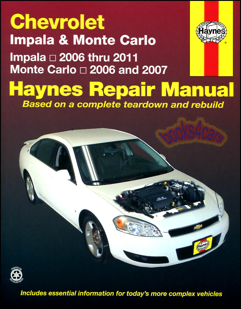 view cover of 2006-2010 Chevrolet Impala and Monte Carlo Shop Service Repair Manual by Haynes