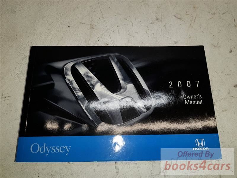 view cover of 2007 Honda Odyssey Owners Manual