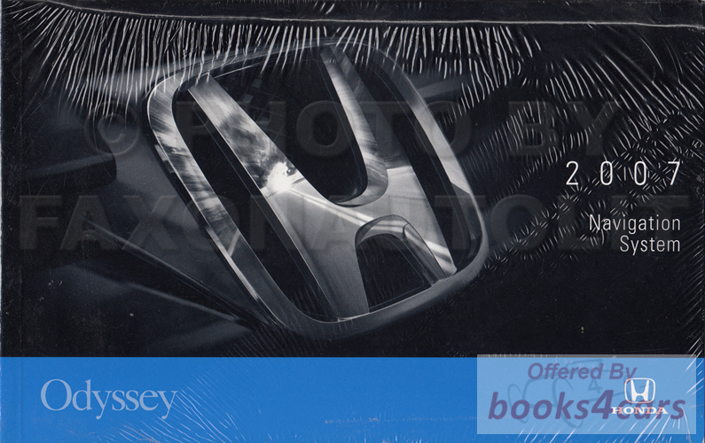 view cover of 2007 Honda Odyssey NAVIGATION Owners Manual