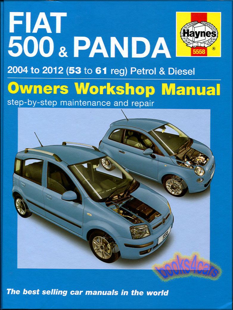 view cover of 2004-2012 Fiat 500 & Panda Shop Service Repair Manual by Haynes. Covers most aspects of most models however does not cover features unique to convertible Abarth diesel 1.4 liter or 1.8 liter engines. It does cover the 1.1 & 1.2 engines.