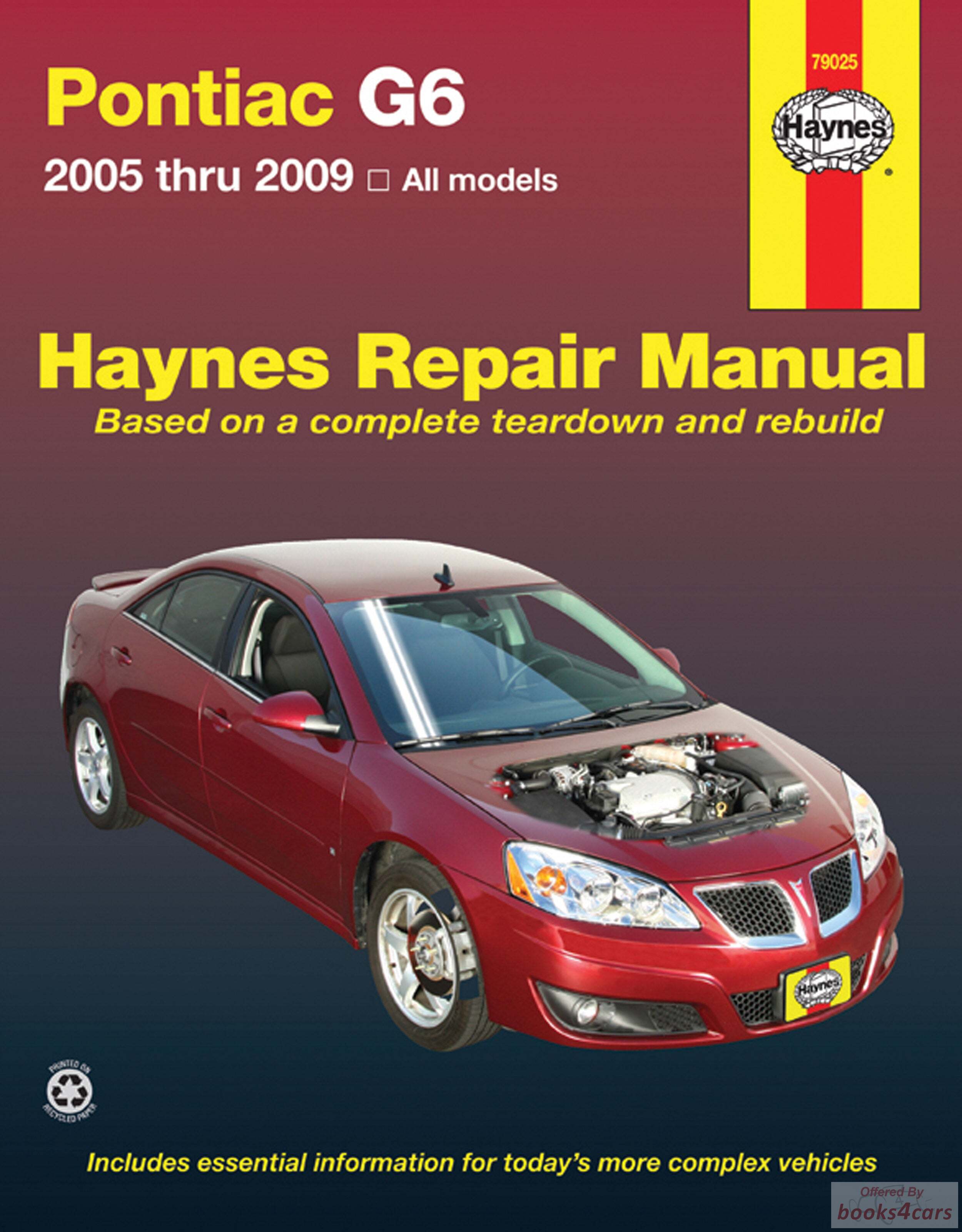 view cover of 2005-2009 G6 Shop Service Repair Manual by Haynes for Pontiac