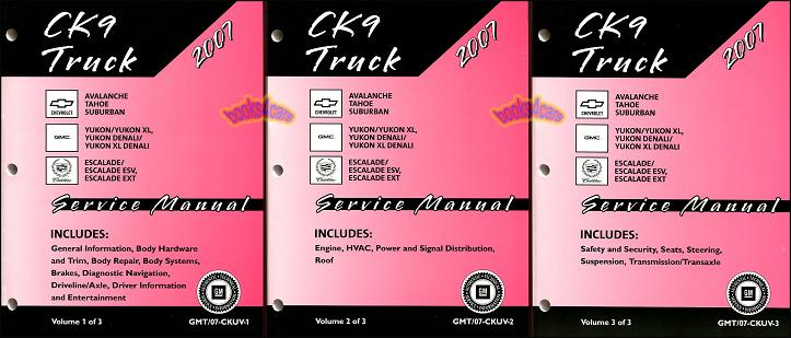 view cover of 2007 Tahoe Yukon Escalade Avalanche Suburban Shop Service Repair Manual by Chevrolet Cadillac & GMC Truck