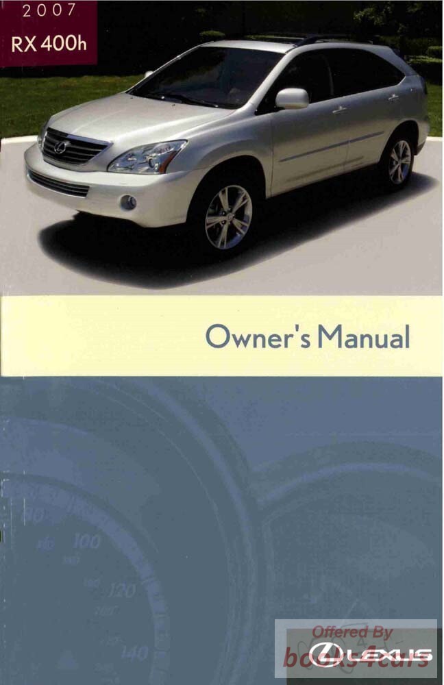 view cover of 2007 Lexus RX400h owners manual