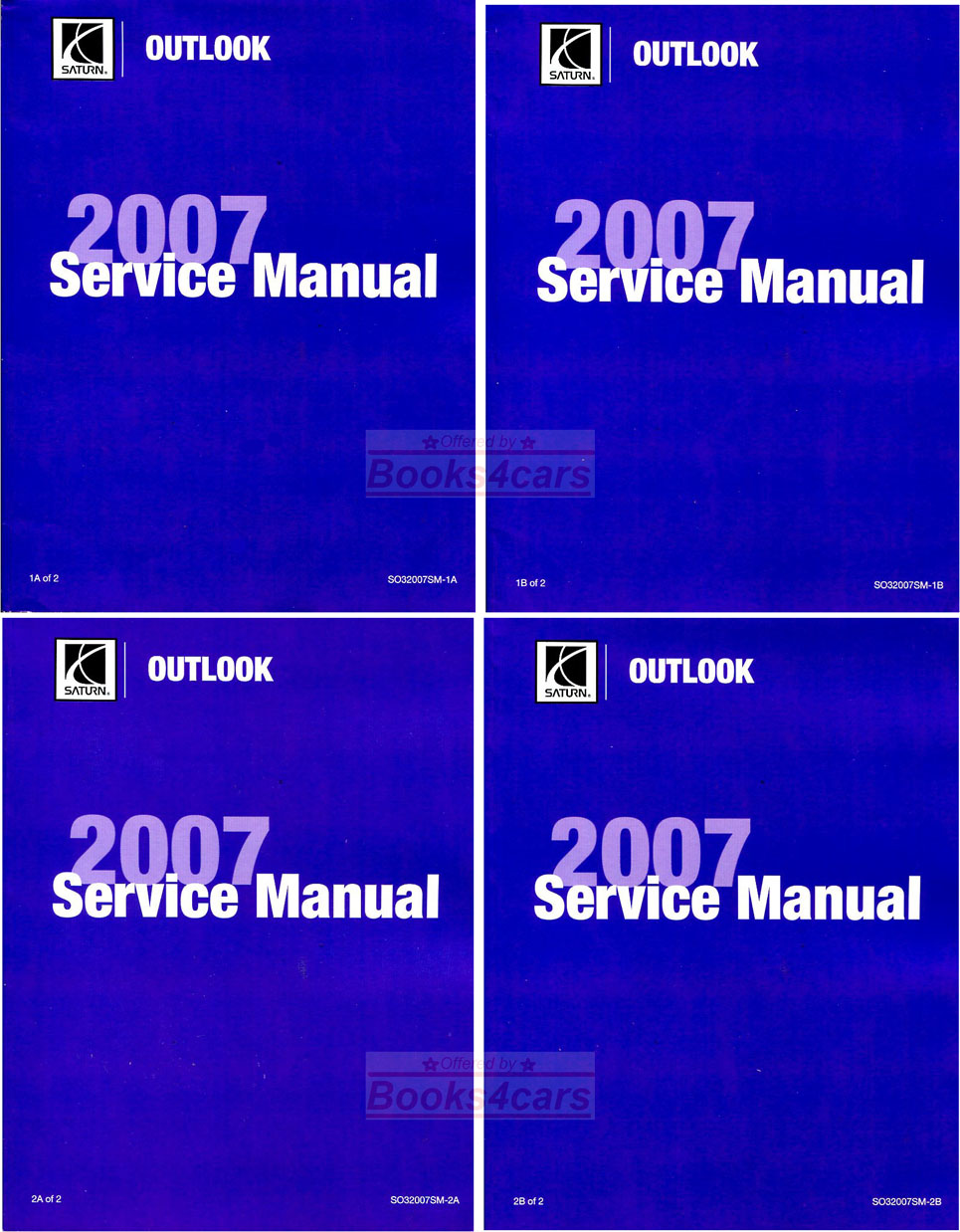 view cover of 2007 Outlook Multi Volume Shop Service Repair Manual Set by GM Saturn