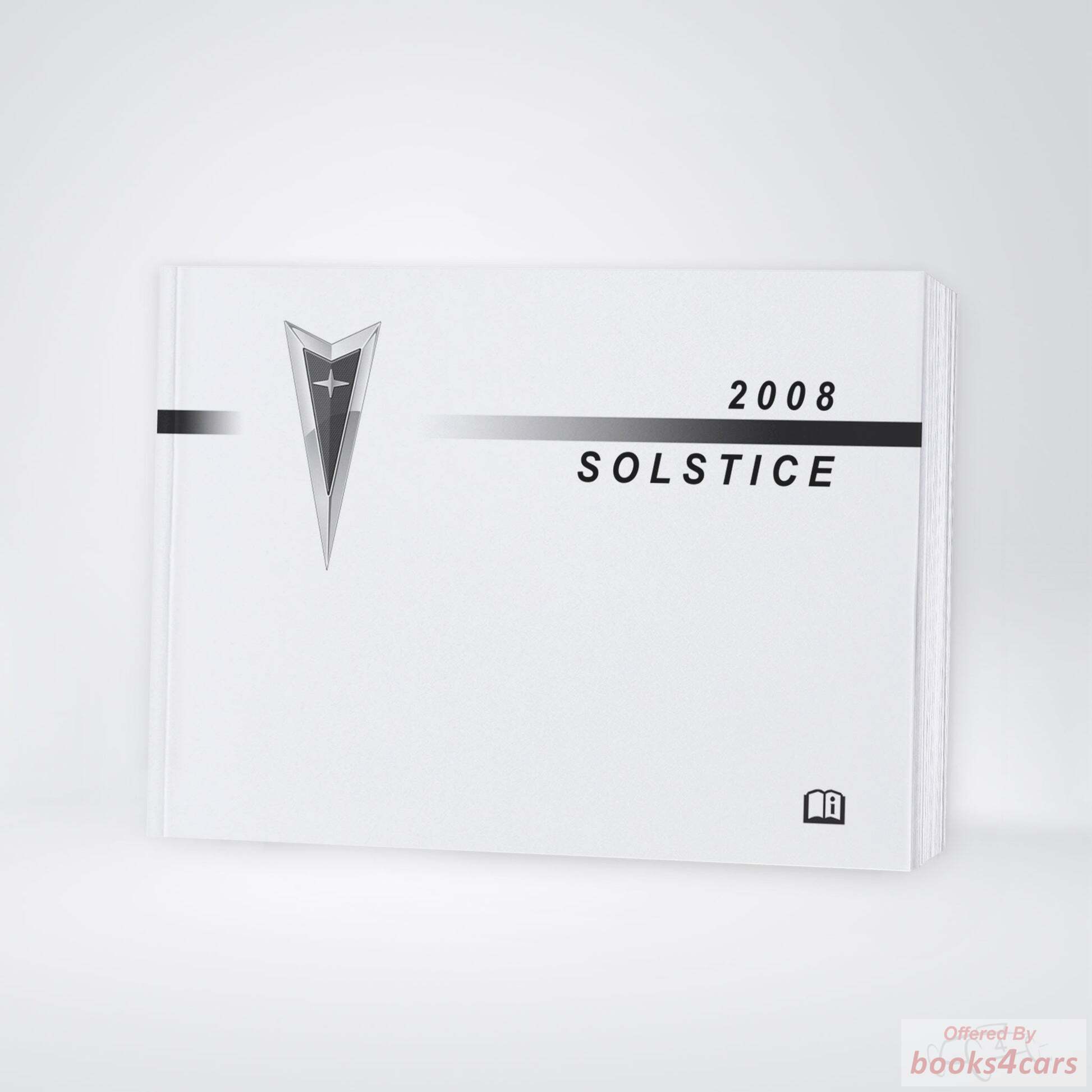 view cover of 2008 Solstice owners manual by Pontiac