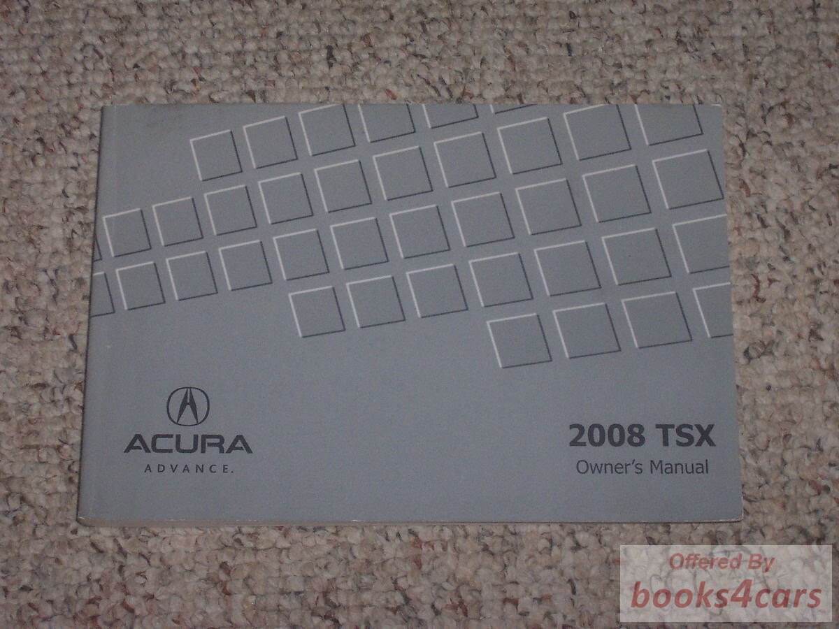 view cover of 2008 TSX owners manual by Acura