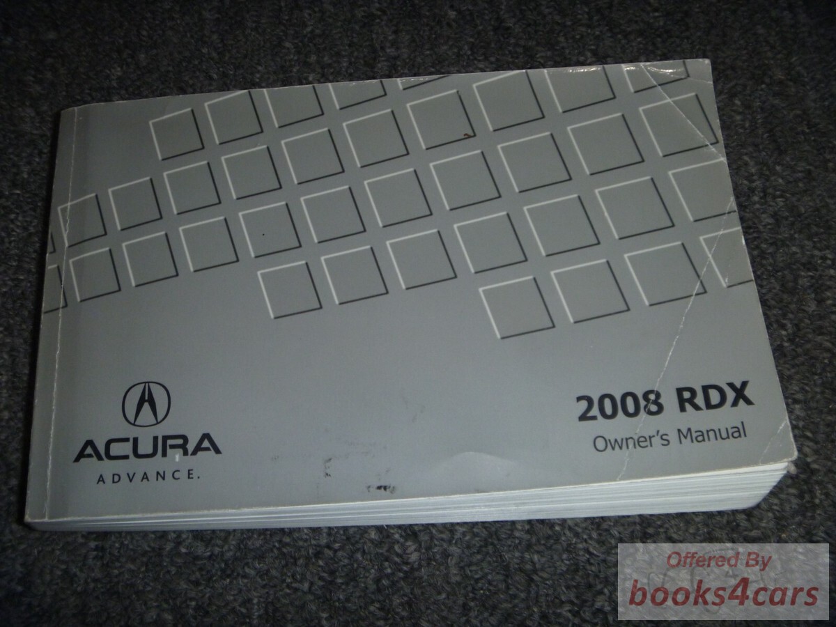 view cover of 2008 RDX owners manual by Acura