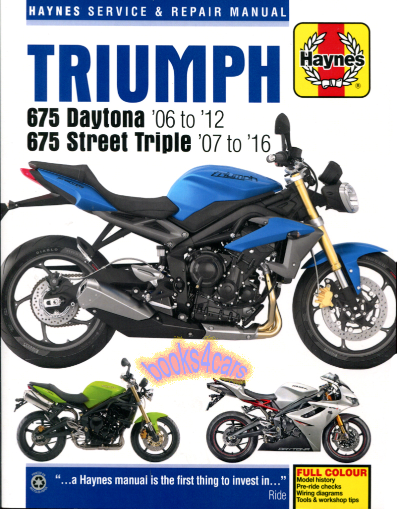 view cover of 2006-2016 Triumph 675 Daytona & Street Triple & Triple R shop service repair manual by Haynes