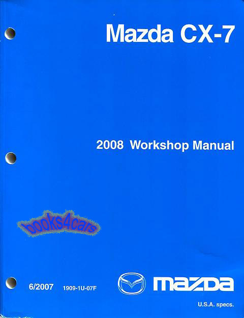 view cover of 2008 CX7 Shop Service Repair Manual by Mazda for CX-7