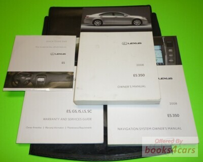 view cover of 2008 ES350 owners manual by Lexus