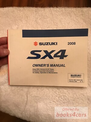 view cover of 2008 SX4 Owners Manual by Suzuki