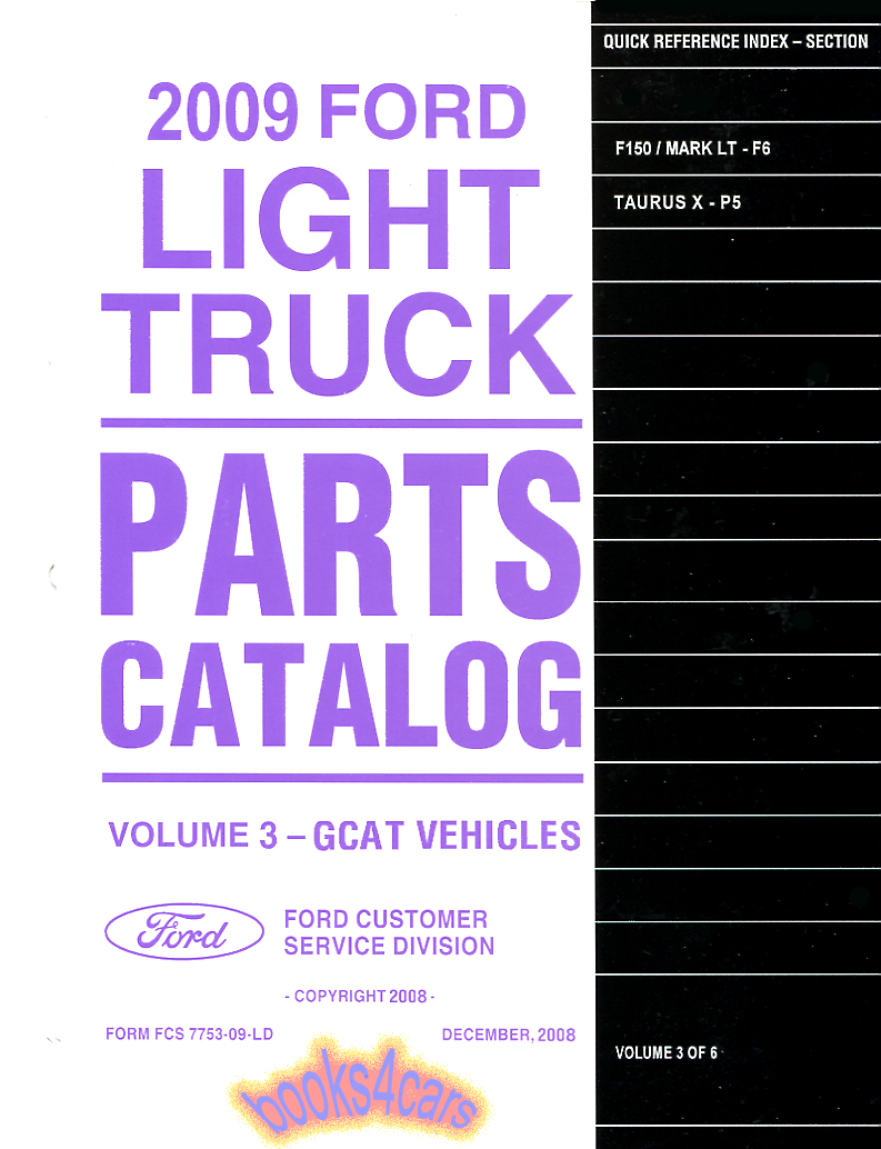 view cover of F150 2009-2014 & TaurusX 08-09 Parts Manual by Ford