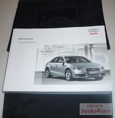 view cover of 2009 A4 Owners Manual by Audi for A4 Sedan & Quattro