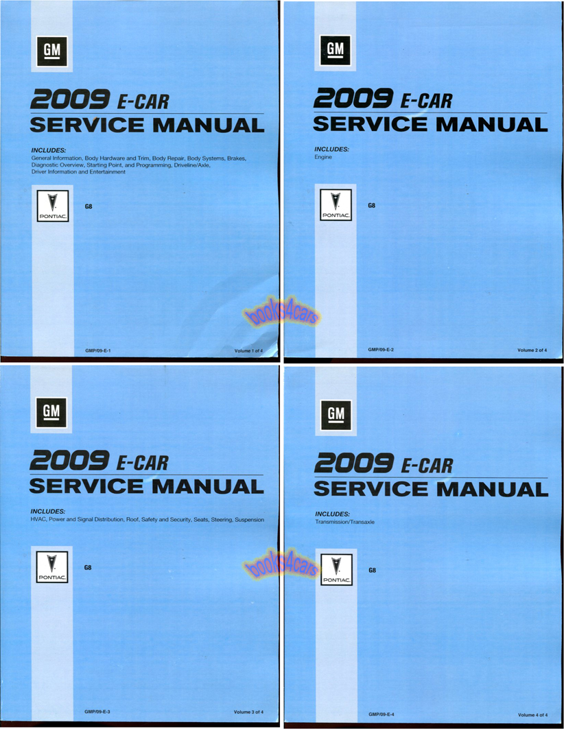 view cover of 2009 G8 shop service repair manual by Pontiac