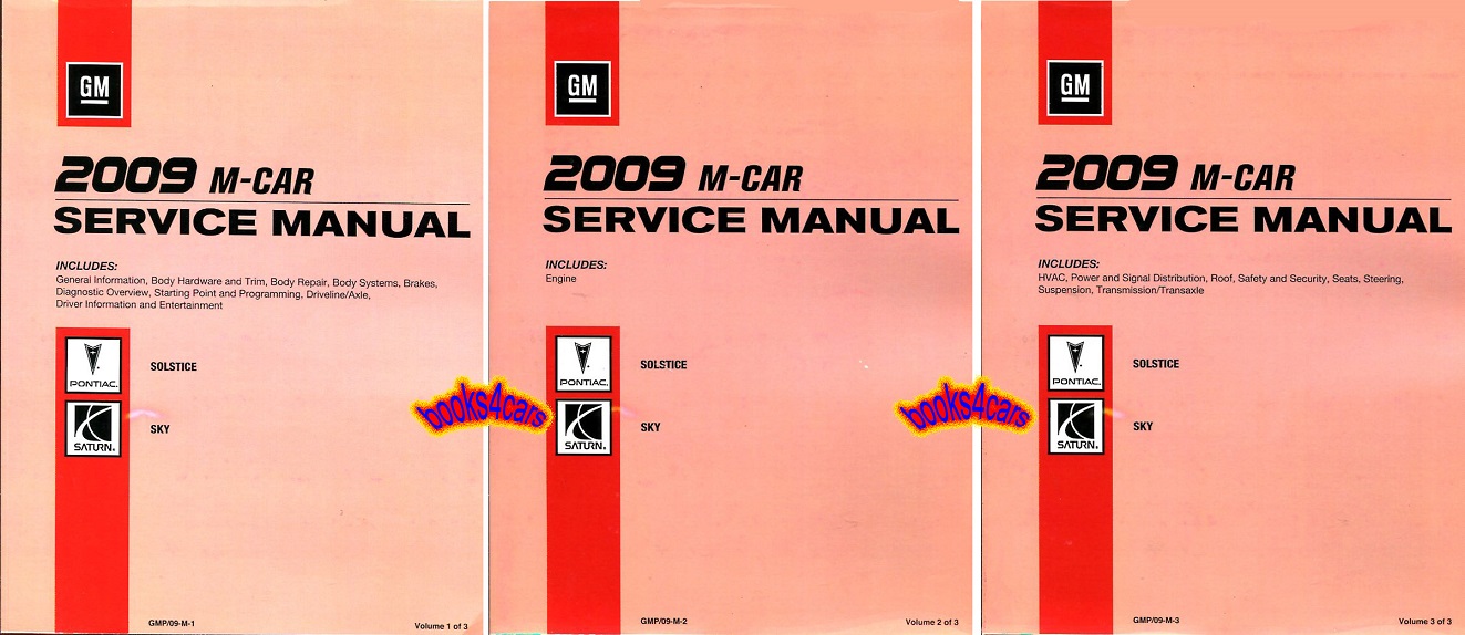 view cover of 2009 Pontiac Solstice shop manual