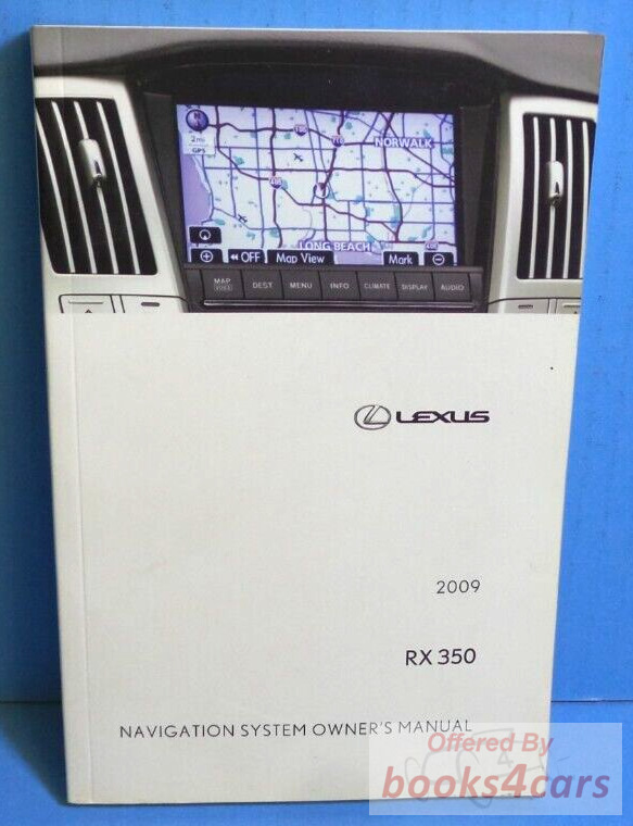 view cover of 2009 RX350 Navigation owners manual by Lexus