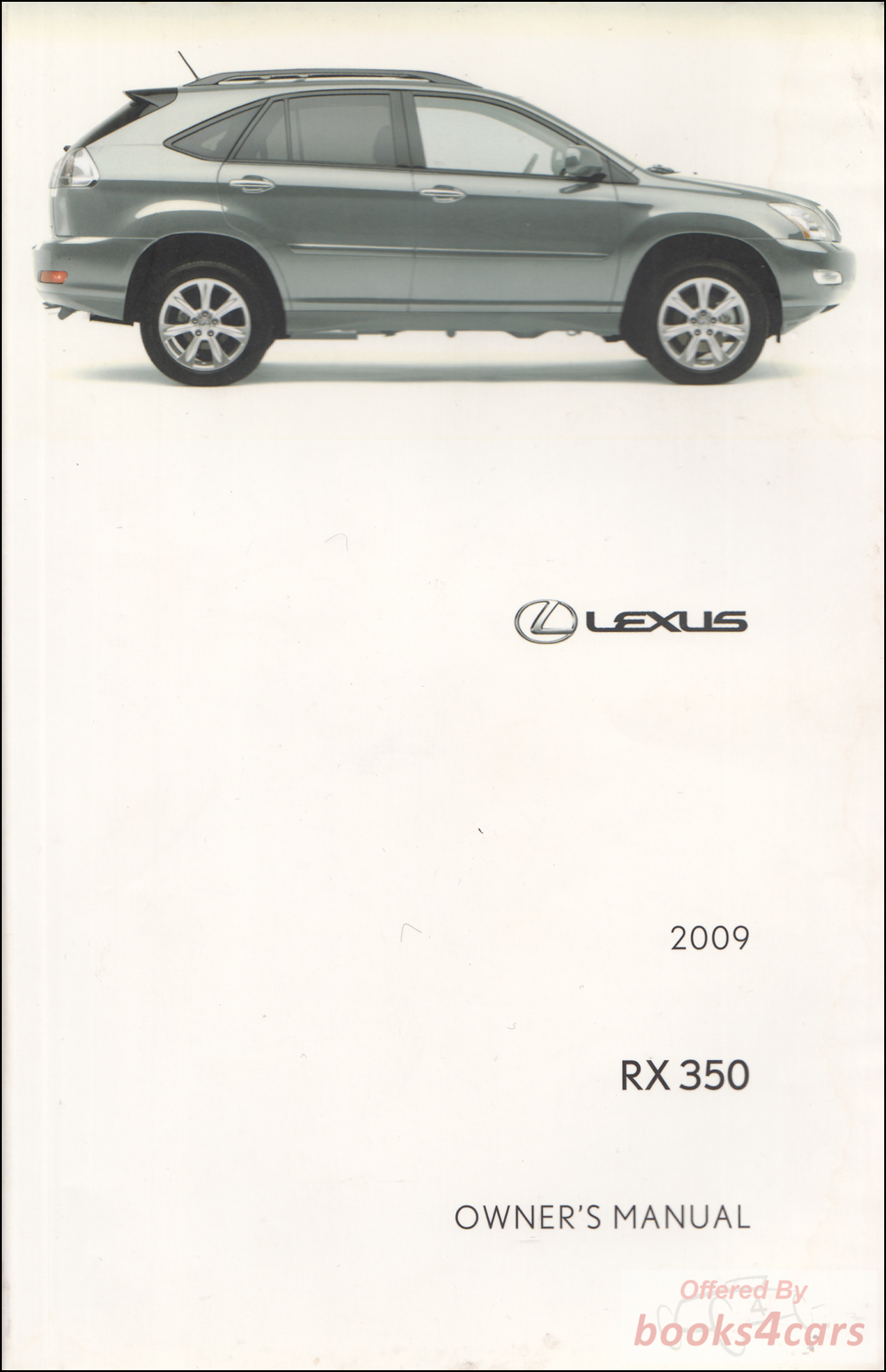 view cover of 2009 RX350 owners manual by Lexus