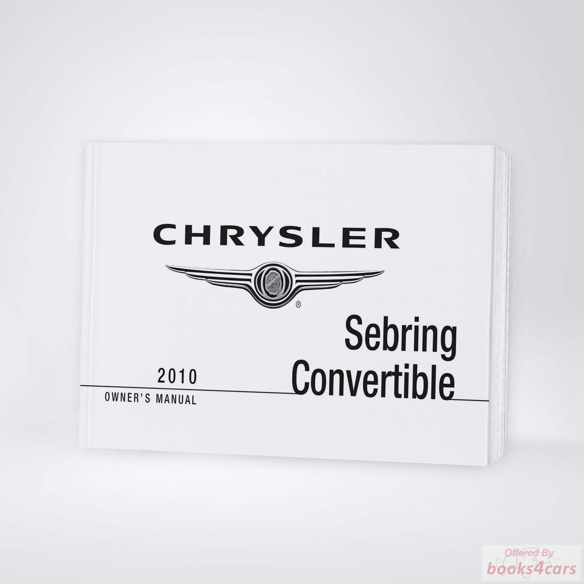 view cover of 2010 Sebring CONVERTIBLE owners manual by Chrysler