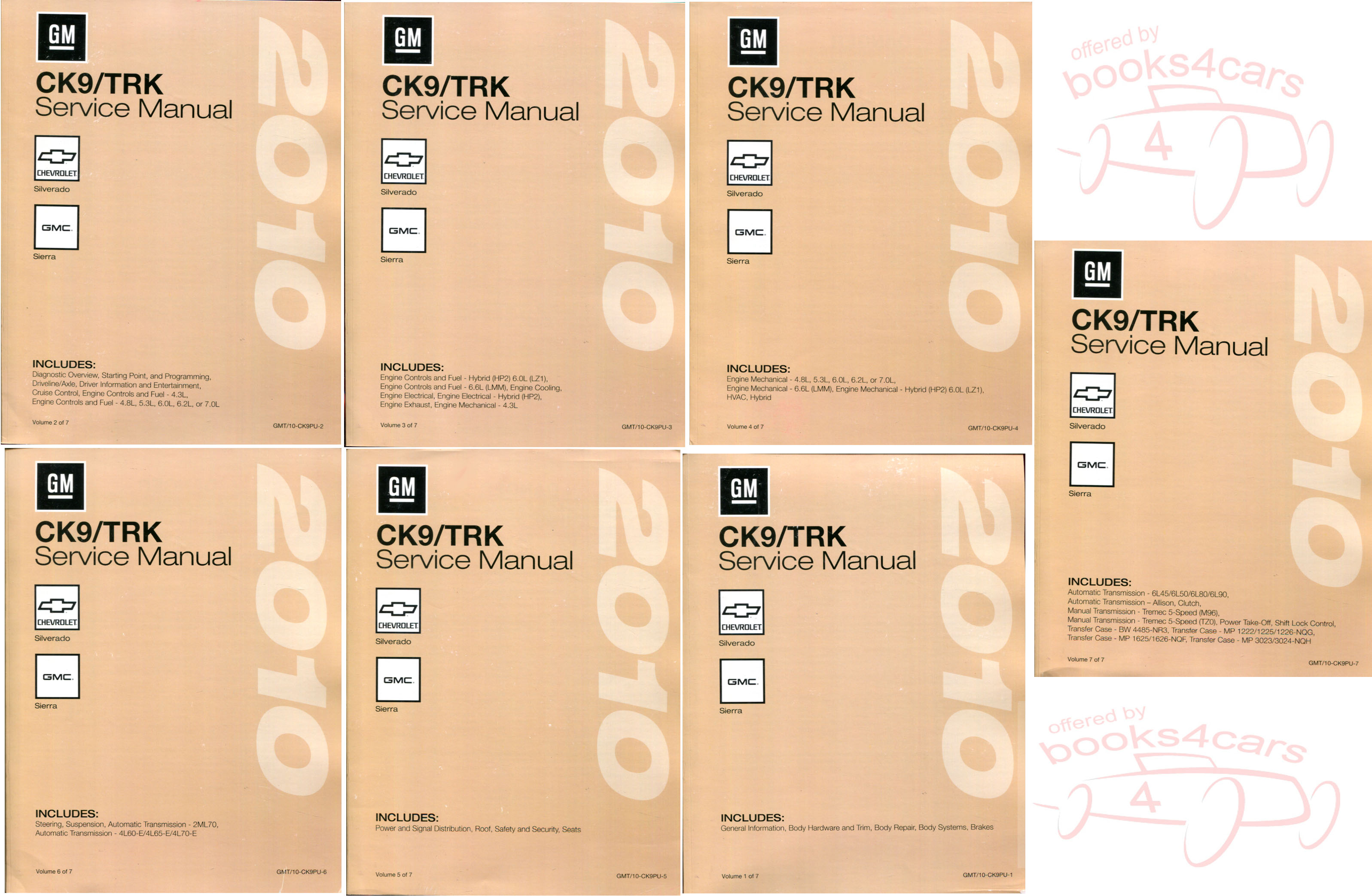 view cover of 2010 Chevrolet Silverado & GMC Sierra Shop Service Repair Manual Set 7-volumes