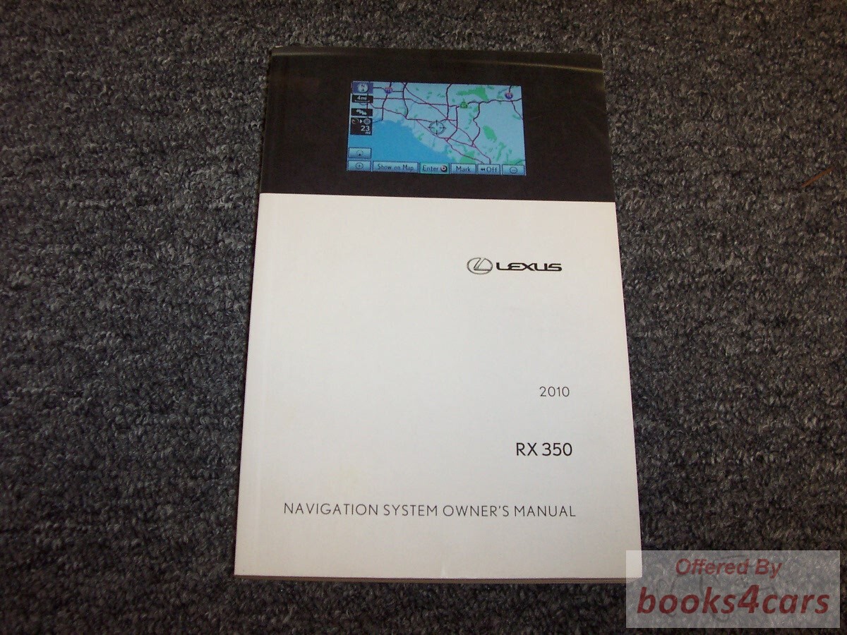 view cover of 2010 RX350 Navigation owners manual by Lexus