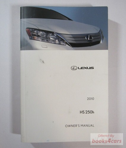view cover of 2010 HS 250h owners manual by Lexus