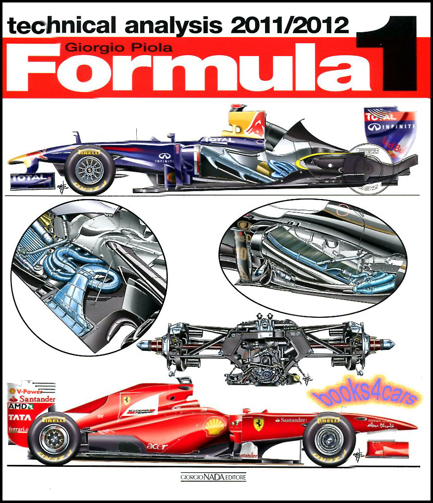 view cover of Formula 1 Technical Analysis 2011-2012 by G. Piola in 120 pages with over 400 color illustrations analyzing the fascinating technical developments of the different teams during the championship
