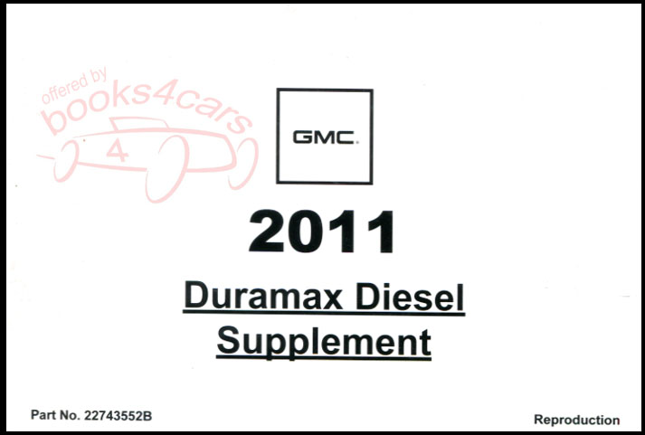 view cover of 2011 Duramax diesel LGH LML Silverado Sierra owners manual supplement by Chevrolet GMC